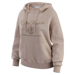 Dallas Mavericks WEAR by Erin Andrews Women's Washed Pullover Crewdie Tan