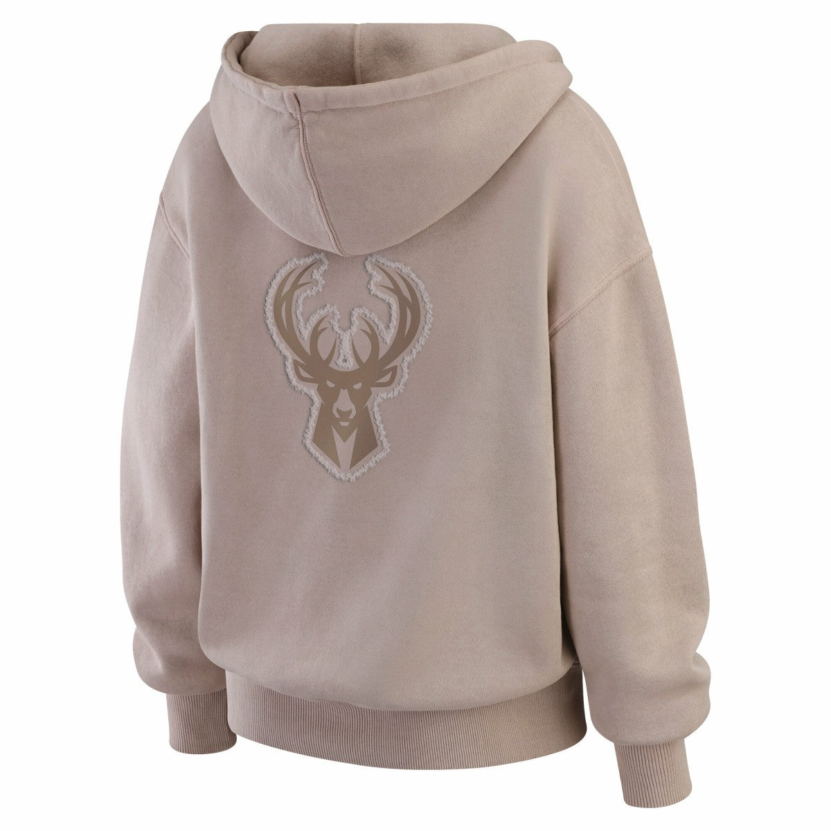 Milwaukee Bucks WEAR by Erin Andrews Women's Washed Pullover Crewdie Tan