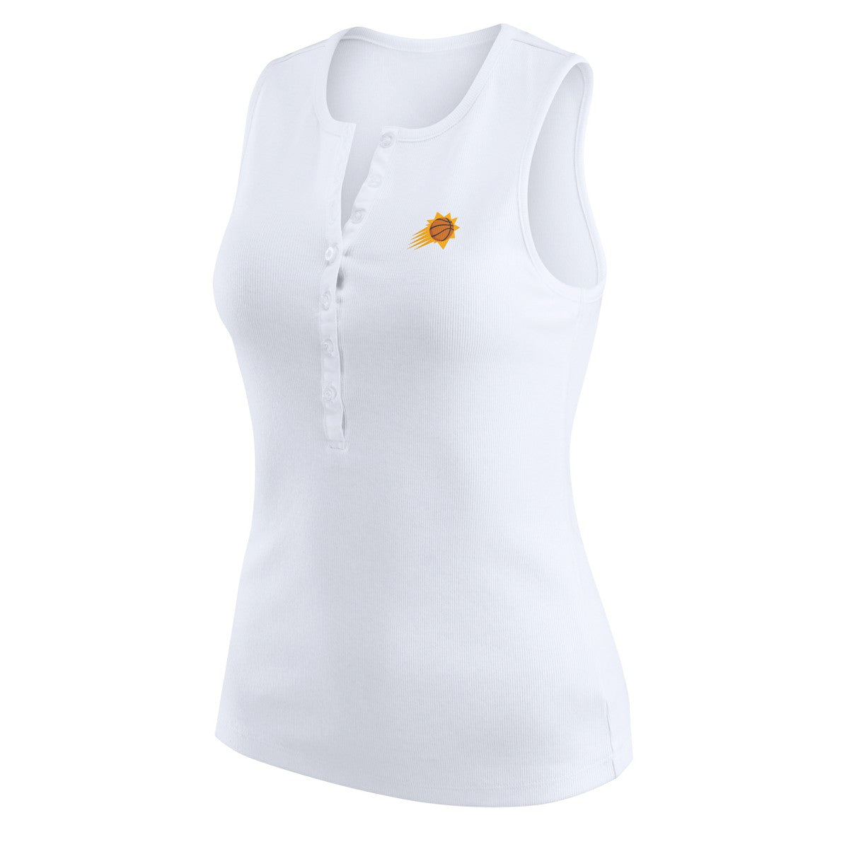 Phoenix Suns WEAR by Erin Andrews Women's Rib-Knit Henley Tank Top White