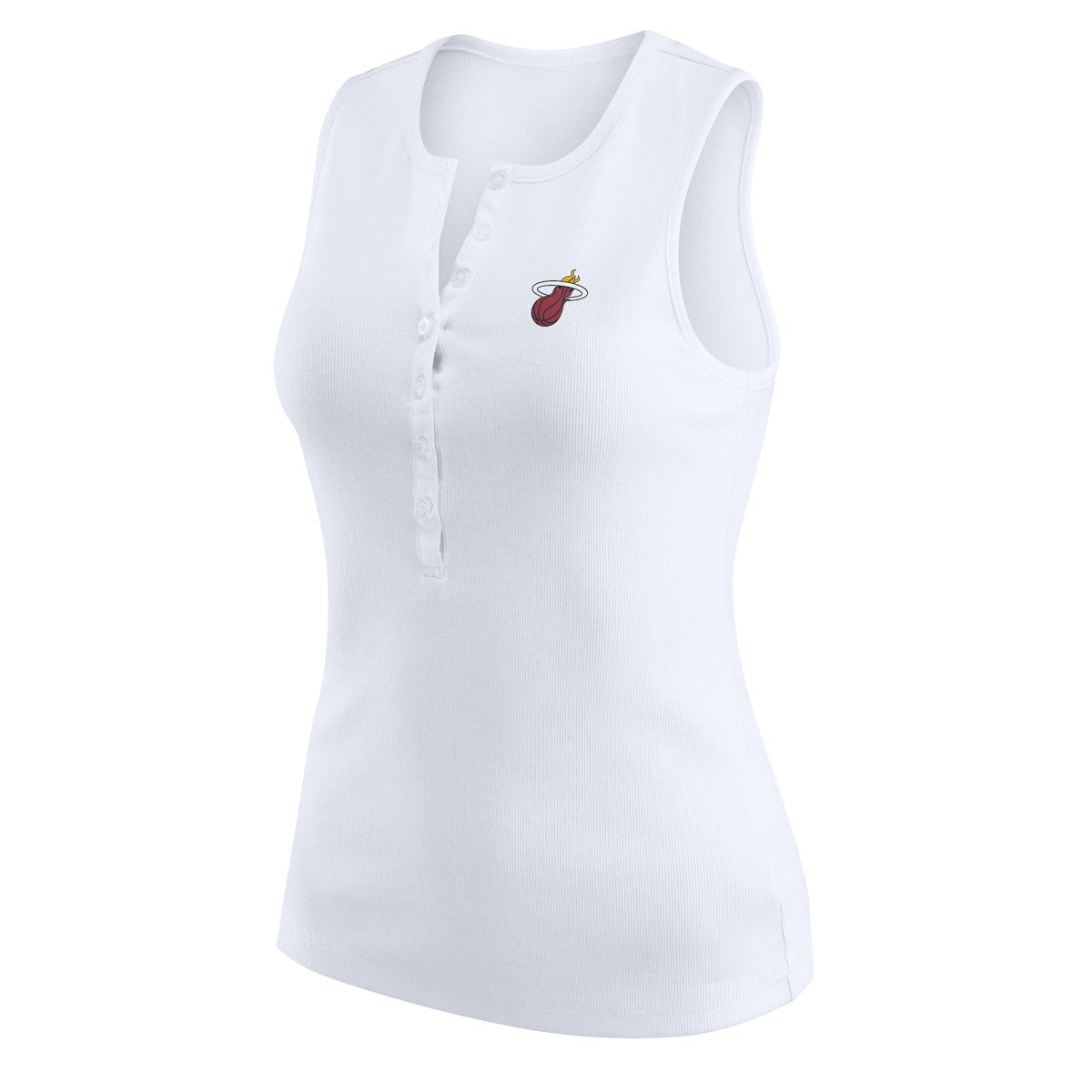 Miami Heat WEAR by Erin Andrews Women's Rib-Knit Henley Tank Top White