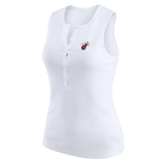 Miami Heat WEAR by Erin Andrews Women's Rib-Knit Henley Tank Top White