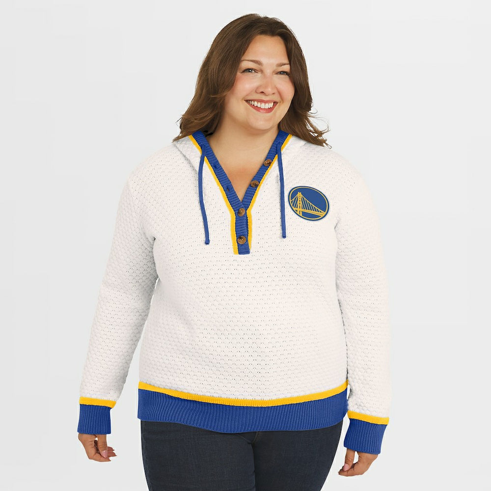 Golden State Warriors WEAR by Erin Andrews Women's Plus Size Hoodie Sweater Cream