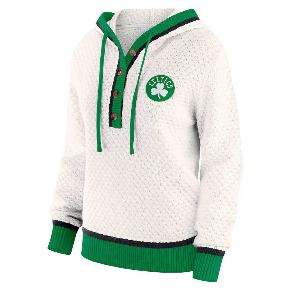 Boston Celtics WEAR by Erin Andrews Women's Plus Size Hoodie Sweater Cream