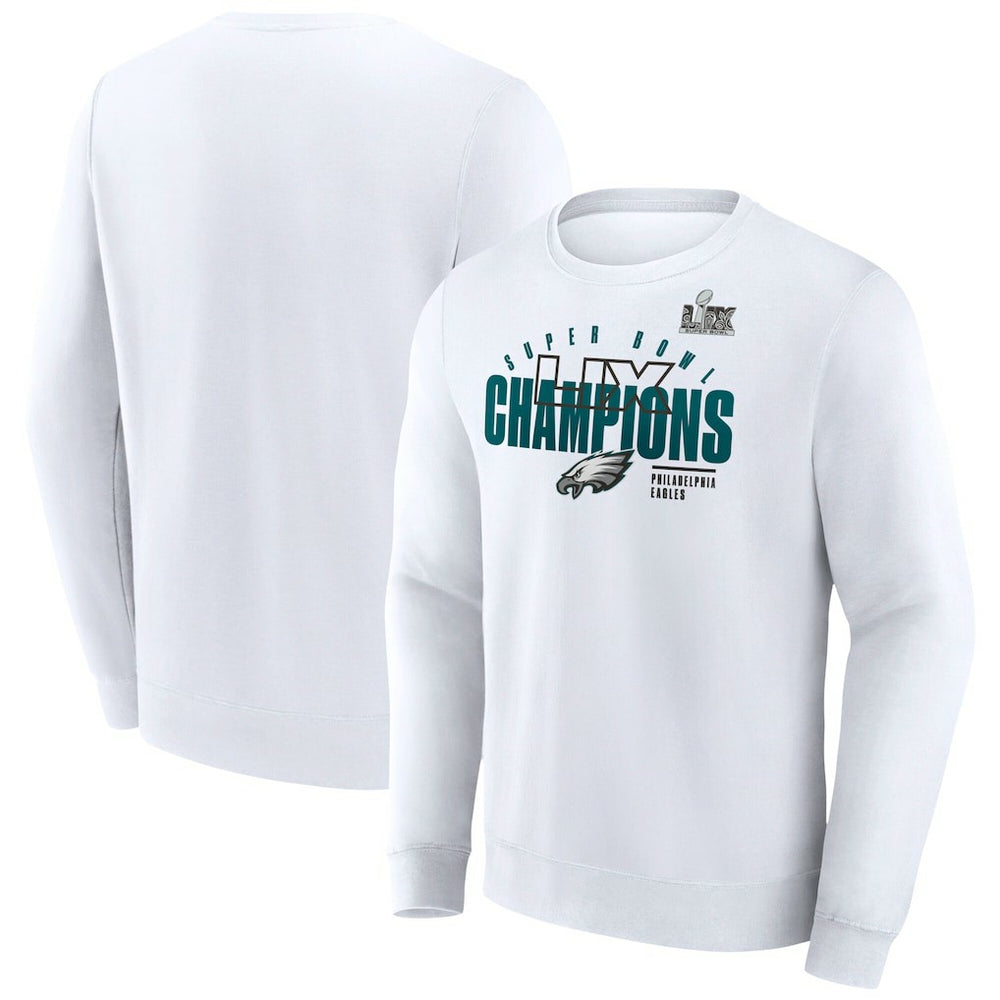 Fanatics Philadelphia Eagles Super Bowl LIX Champions Iconic Victory Fleece Sweatshirt White