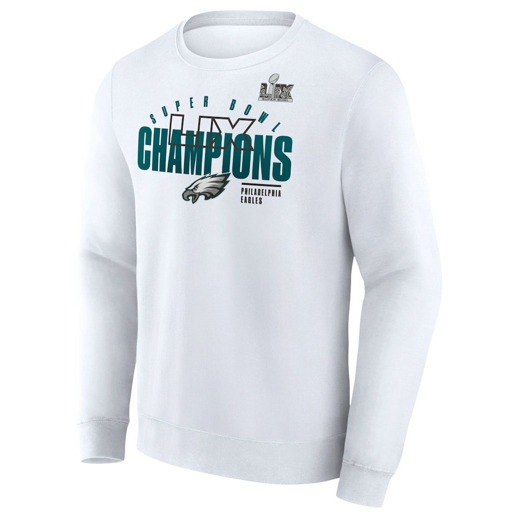 Fanatics Philadelphia Eagles Super Bowl LIX Champions Iconic Victory Fleece Sweatshirt White