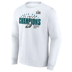 Fanatics Philadelphia Eagles Super Bowl LIX Champions Iconic Victory Fleece Sweatshirt White
