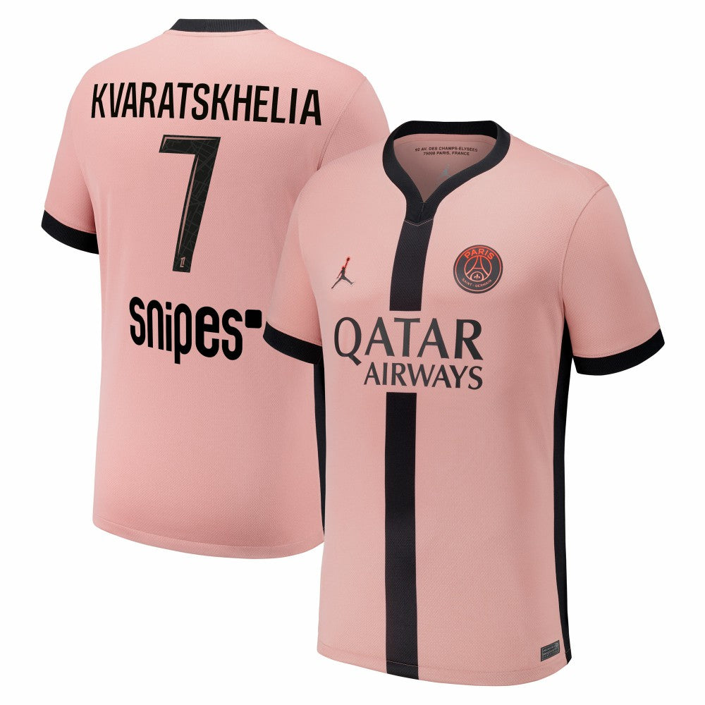 Khvicha Kvaratskhelia Paris Saint-Germain Youth 2024/25 Third Replica Player Jersey Pink - Nike Discount