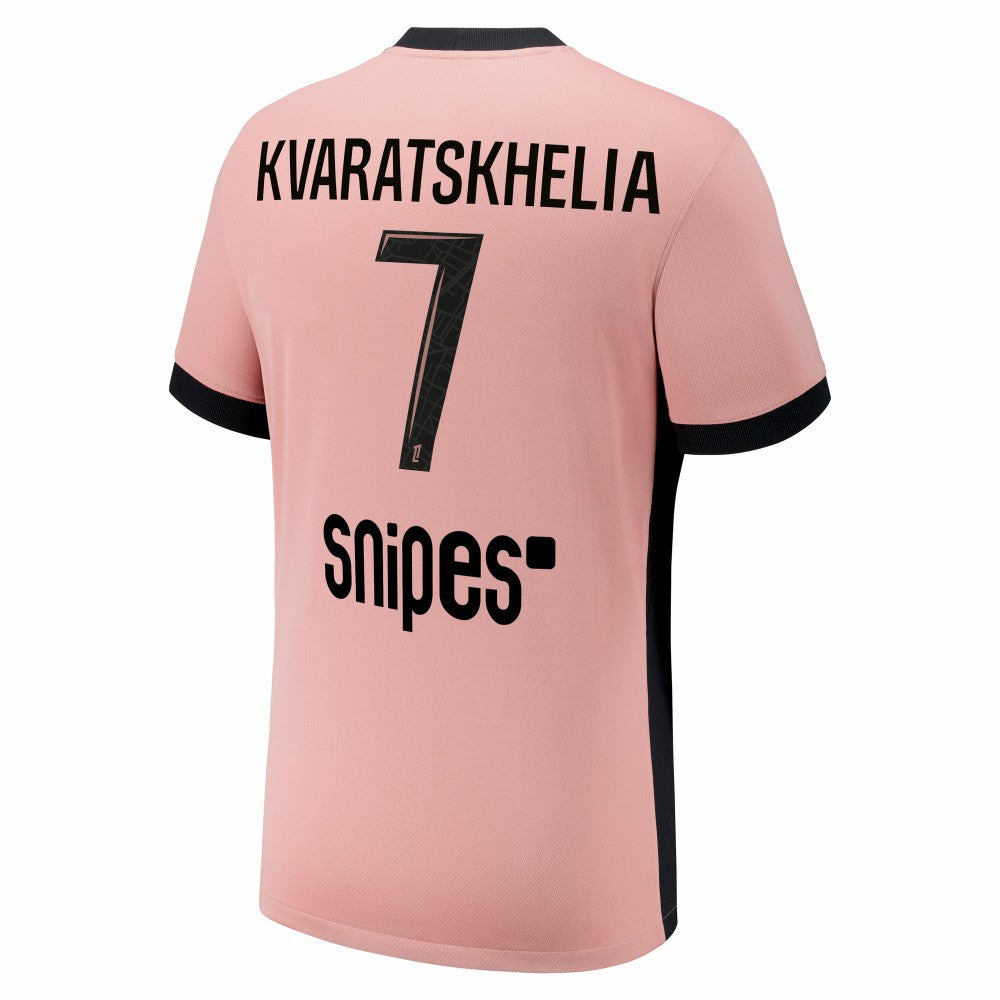 Khvicha Kvaratskhelia Paris Saint-Germain Youth 2024/25 Third Replica Player Jersey Pink - Nike Discount
