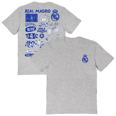 Real Madrid Vive La Fete Women's Impressions Artwork T-Shirt Heather Gray