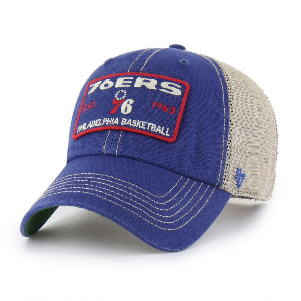 Philadelphia 76ers '47 Wabash Patch Clean Up Adjustable Hat Royal/Tan | 47 brand Lifestyle