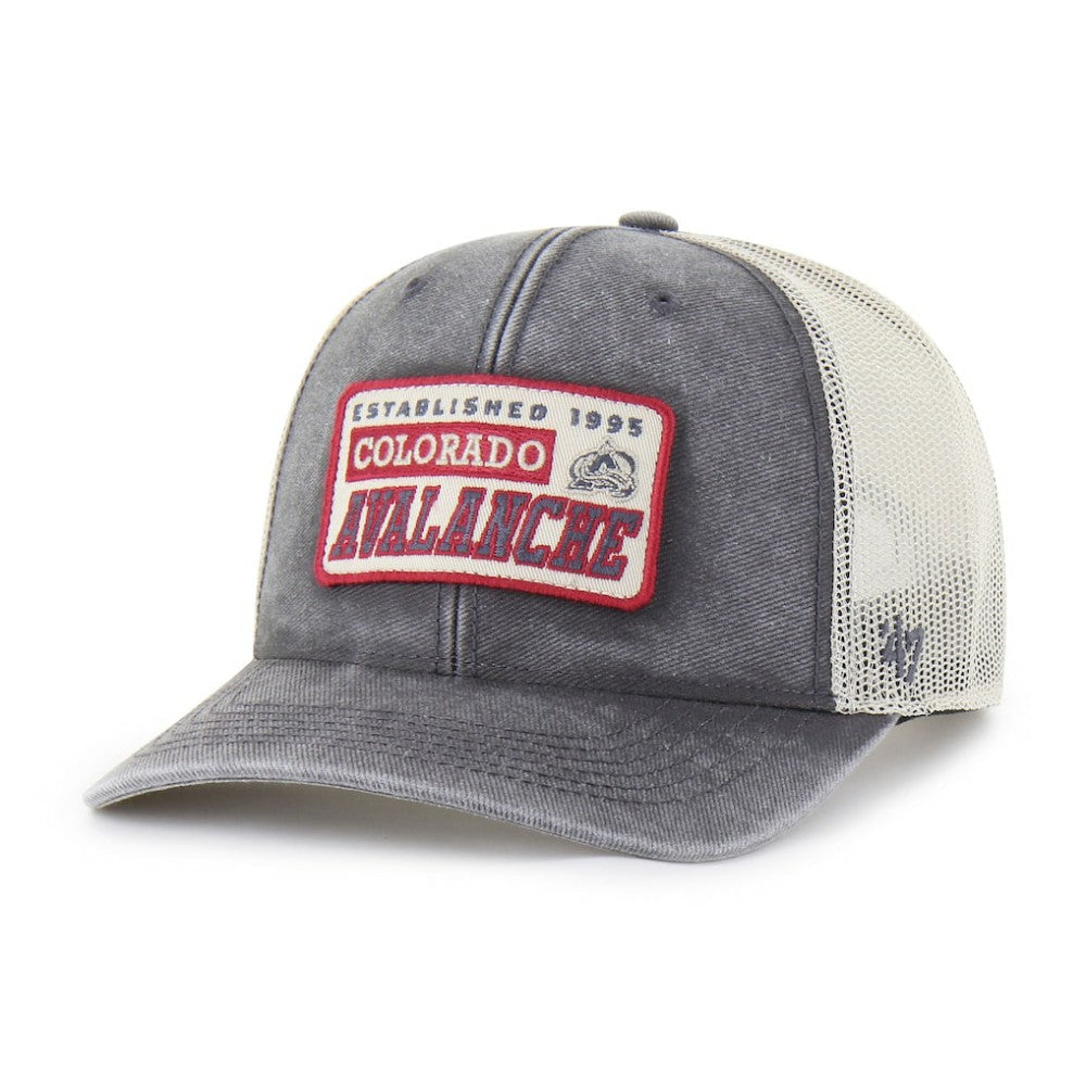 Colorado Avalanche '47 Canteen Pigment Dyed Patch Trucker Adjustable Hat - Charcoal - NHL 202801577