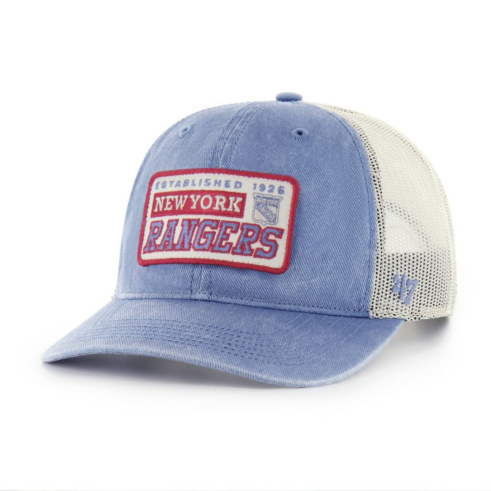 New York Rangers '47 Canteen Pigment Dyed Patch Trucker Adjustable Hat - Blue - NHL 202801579
