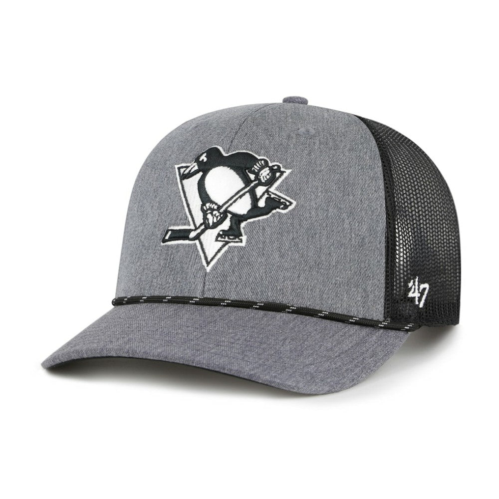 Pittsburgh Penguins '47 Carbon Rope Trucker Adjustable Hat - Gray - NHL 202801588