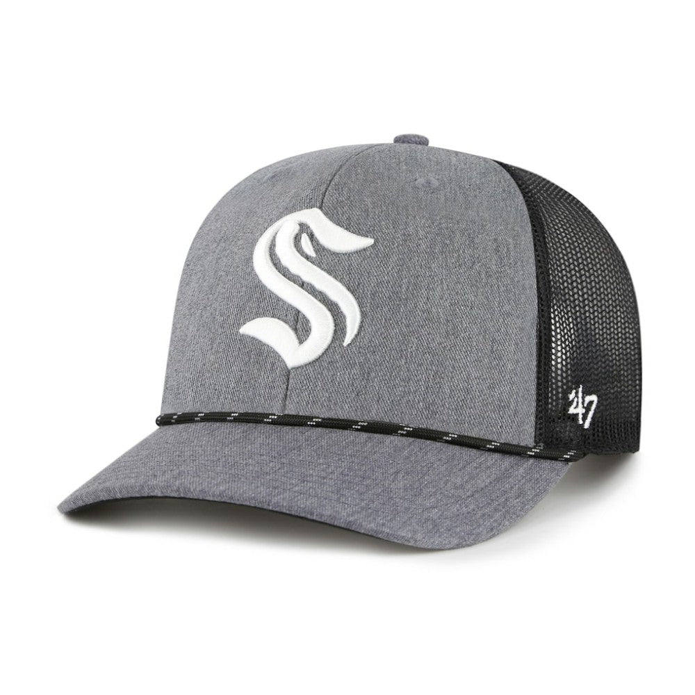 Seattle Kraken '47 Carbon Rope Trucker Adjustable Hat - Gray - NHL 202801589