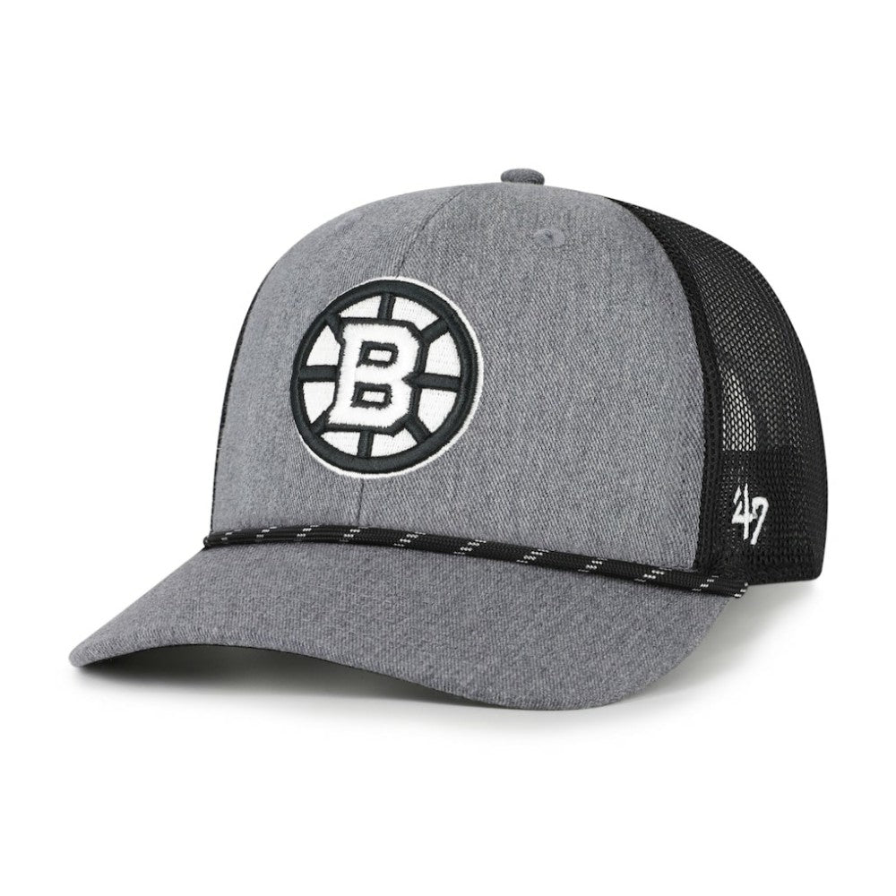 Boston Bruins '47 Carbon Rope Trucker Adjustable Hat - Gray - NHL 202801603