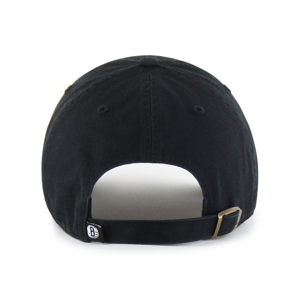 Brooklyn Nets '47 Core Logo Clean Up Adjustable Hat Black | 47 brand US