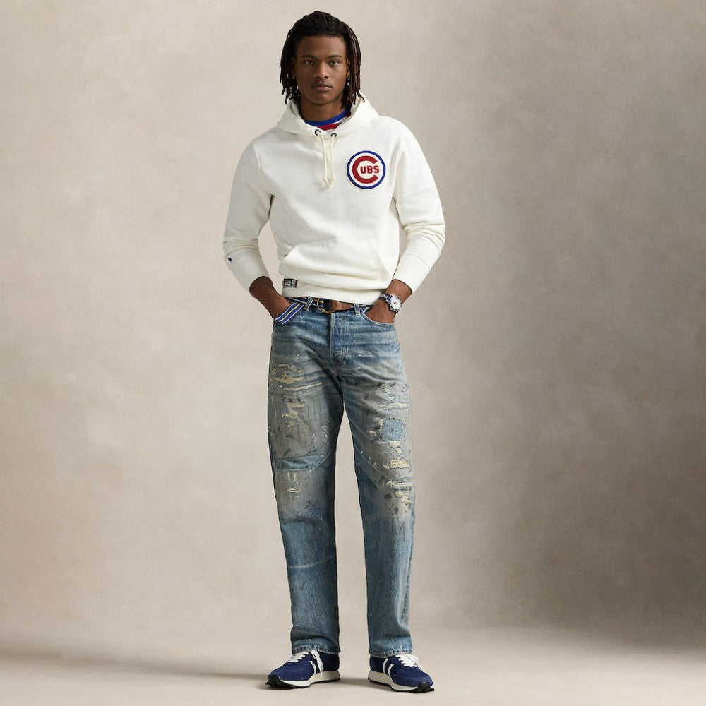 Cubs Polo Ralph Lauren Fleece Hoodie - White - MLB Lifestyle