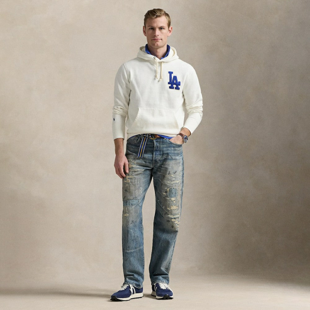 Dodgers Polo Ralph Lauren Fleece Hoodie - White - MLB Sale