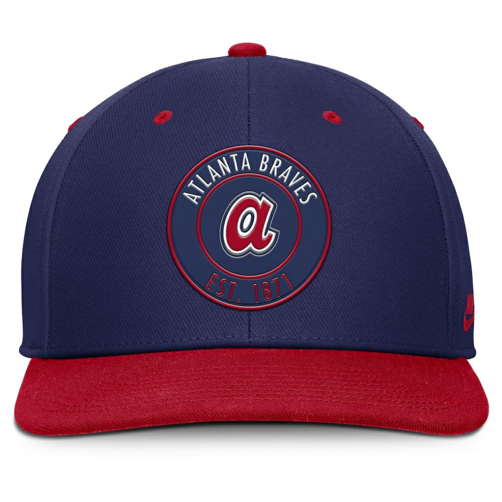 Atlanta Braves Nike Cooperstown Collection Pro Dri-FIT Snapback Hat - Navy/Red - Nike Sale