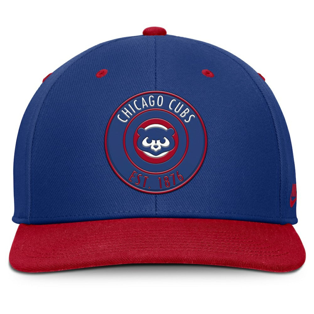 Chicago Cubs Nike Cooperstown Collection Pro Dri-FIT Snapback Hat - Royal/Red - Nike Online