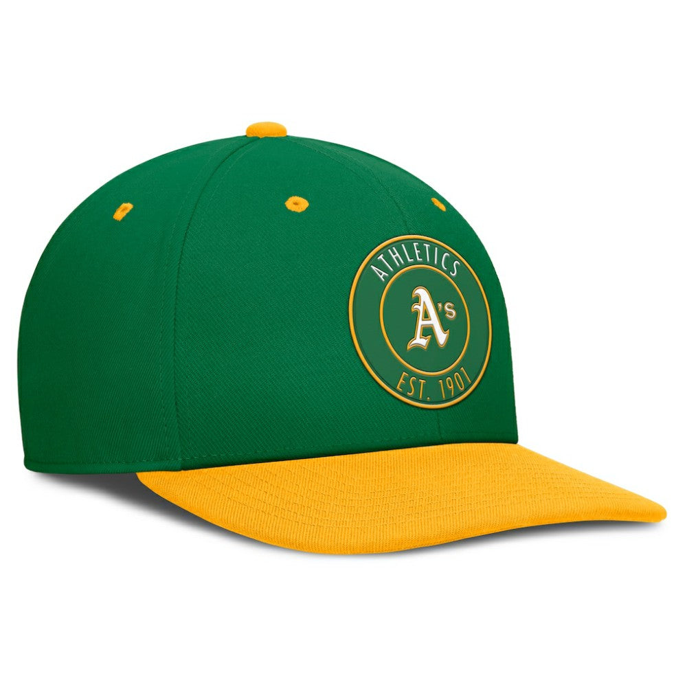 Athletics Nike Cooperstown Collection Pro Dri-FIT Snapback Hat - Green/Gold - Nike Sale