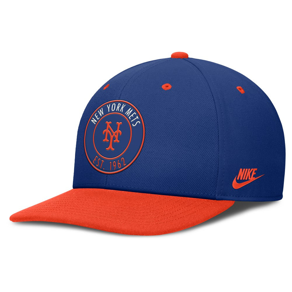 New York Mets Nike Cooperstown Collection Pro Dri-FIT Snapback Hat - Royal/Orange - Nike on Sale