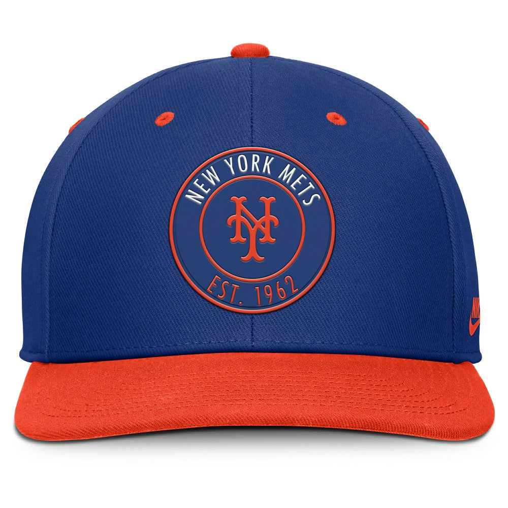 New York Mets Nike Cooperstown Collection Pro Dri-FIT Snapback Hat - Royal/Orange - Nike on Sale