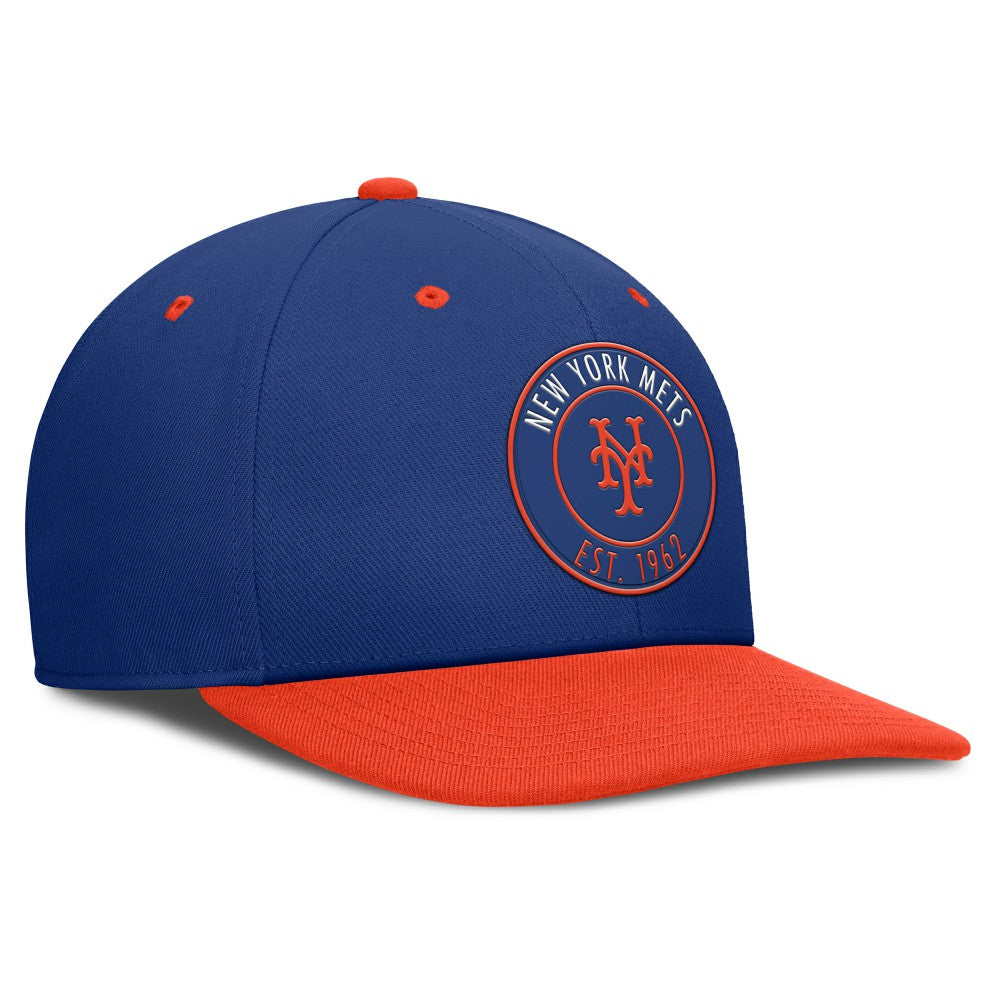 New York Mets Nike Cooperstown Collection Pro Dri-FIT Snapback Hat - Royal/Orange - Nike on Sale