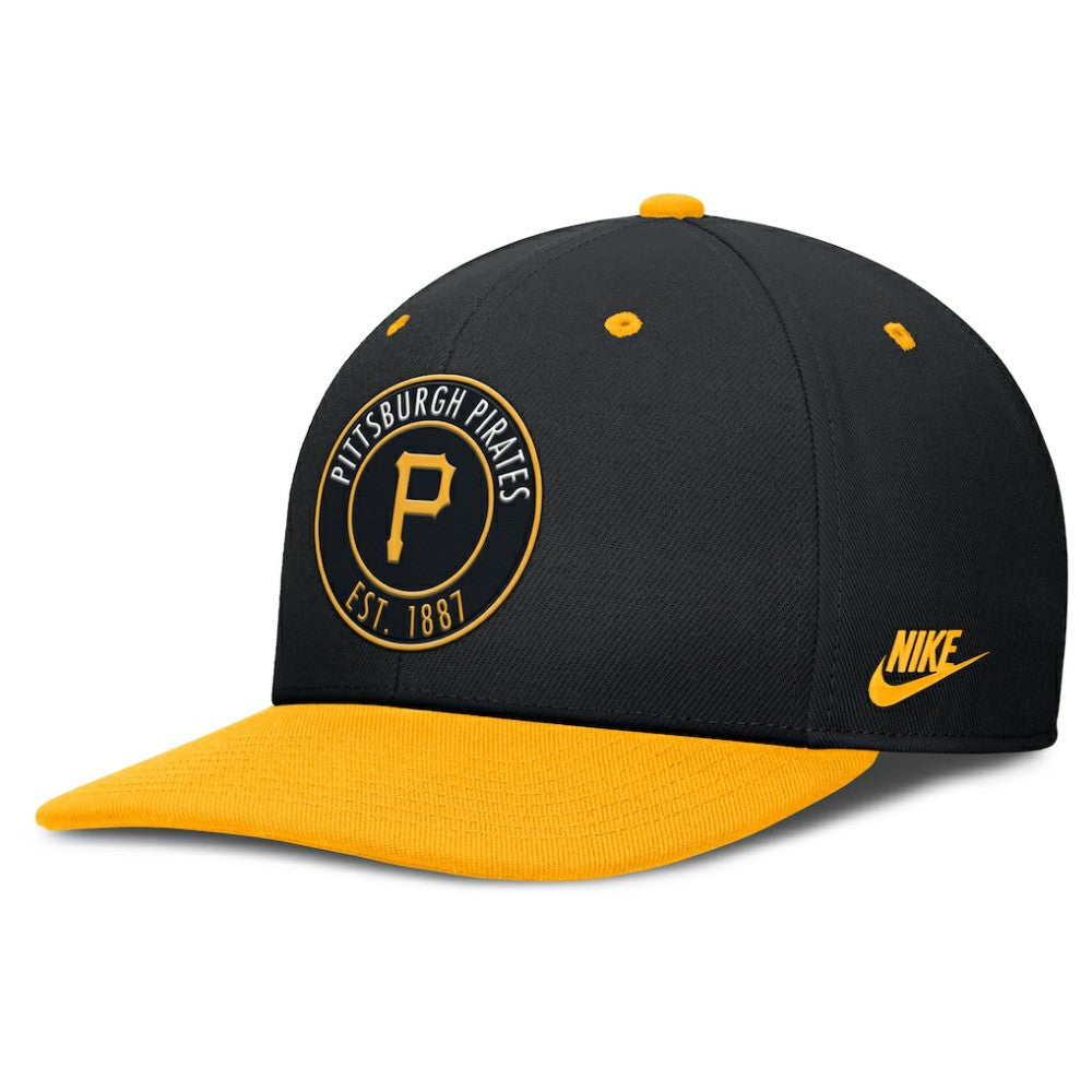 Pittsburgh Pirates Nike Cooperstown Collection Pro Dri-FIT Snapback Hat - Black/Gold - Nike Discount