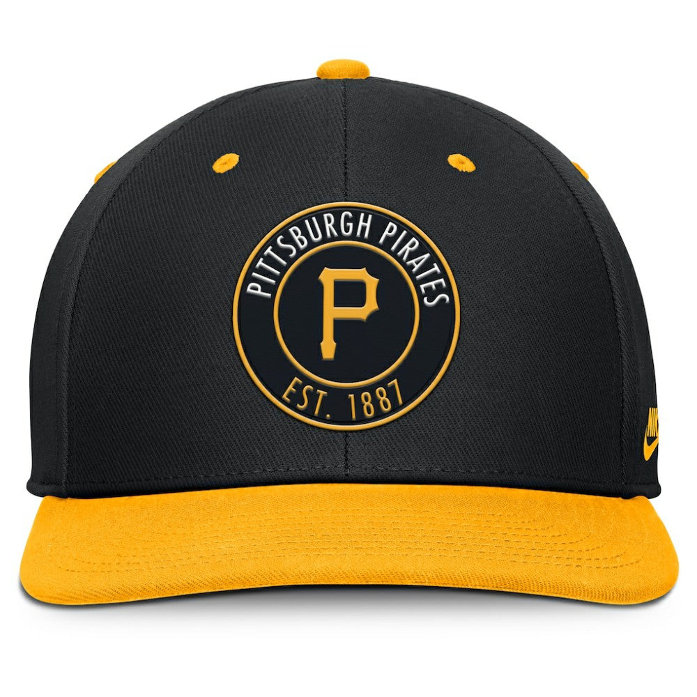 Pittsburgh Pirates Nike Cooperstown Collection Pro Dri-FIT Snapback Hat - Black/Gold - Nike Discount