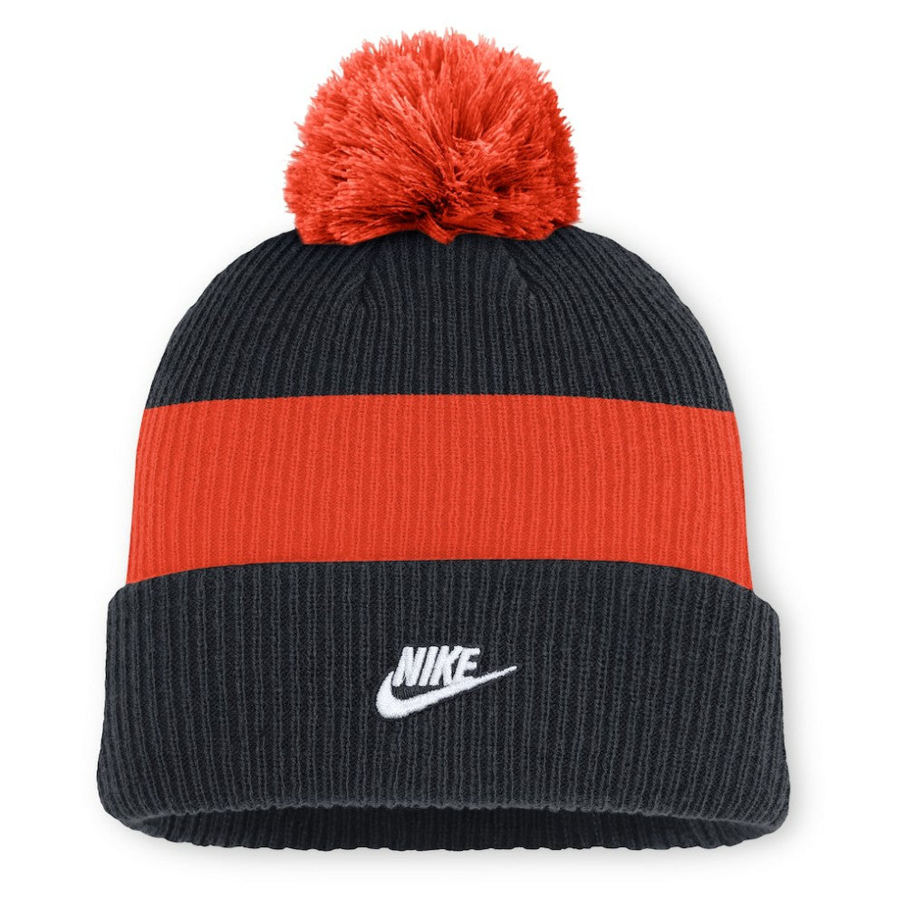 Detroit Tigers Nike Cooperstown Collection Peak Standard Cuffed Knit Hat with Pom - Navy/Orange - Nike Online