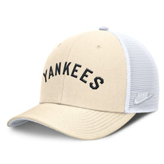 New York Yankees Nike Cooperstown Collection Dri-FIT Rise Trucker Adjustable Hat - Natural - Nike Lifestyle