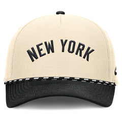 New York Yankees Nike Cooperstown Collection Rise Adjustable Hat - Natural/Black - Nike on Sale