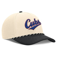 Chicago Cubs Nike Cooperstown Collection Rise Adjustable Hat - Natural/Black - Nike on Sale