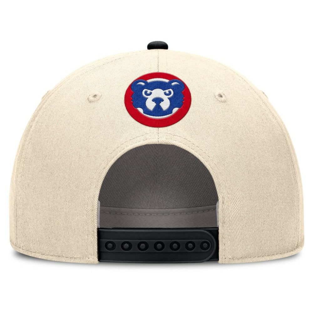 Chicago Cubs Nike Cooperstown Collection Rise Adjustable Hat - Natural/Black - Nike on Sale