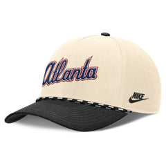 Atlanta Braves Nike Cooperstown Collection Rise Adjustable Hat - Natural/Black - Nike on Sale