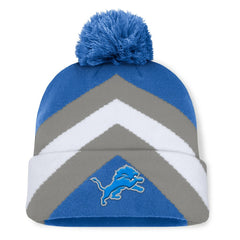 Fanatics Detroit Lions Women's Cornerback Cuffed Knit Hat with Pom Blue