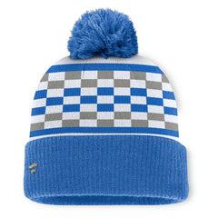 Fanatics Detroit Lions Women's End Zone Cuffed Knit Hat with Pom Blue