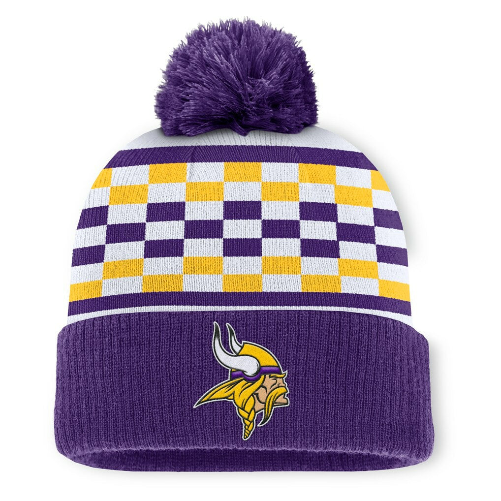 Fanatics Minnesota Vikings Women's End Zone Cuffed Knit Hat with Pom Purple