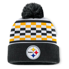 Fanatics Pittsburgh Steelers Women's End Zone Cuffed Knit Hat with Pom Black