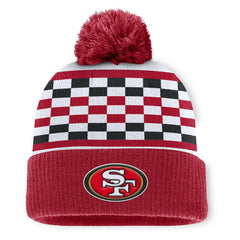 Fanatics San Francisco 49ers Women's End Zone Cuffed Knit Hat with Pom Scarlet
