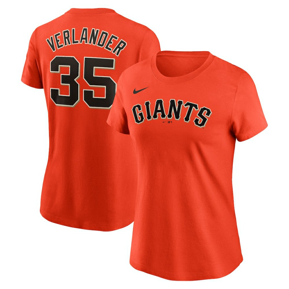 Justin Verlander San Francisco Giants Nike Women's Cooperstown Collection Fuse Name & Number T-Shirt - Orange - Nike Online