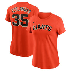 Justin Verlander San Francisco Giants Nike Women's Cooperstown Collection Fuse Name & Number T-Shirt - Orange - Nike Online