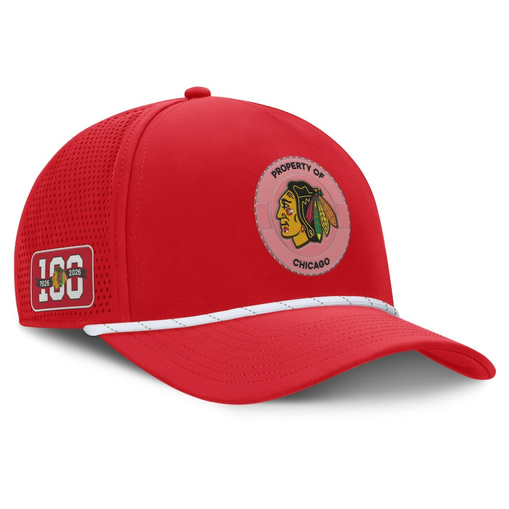 Chicago Blackhawks Fanatics Centennial Pinched Front Adjustable Hat - Red - NHL 202815572