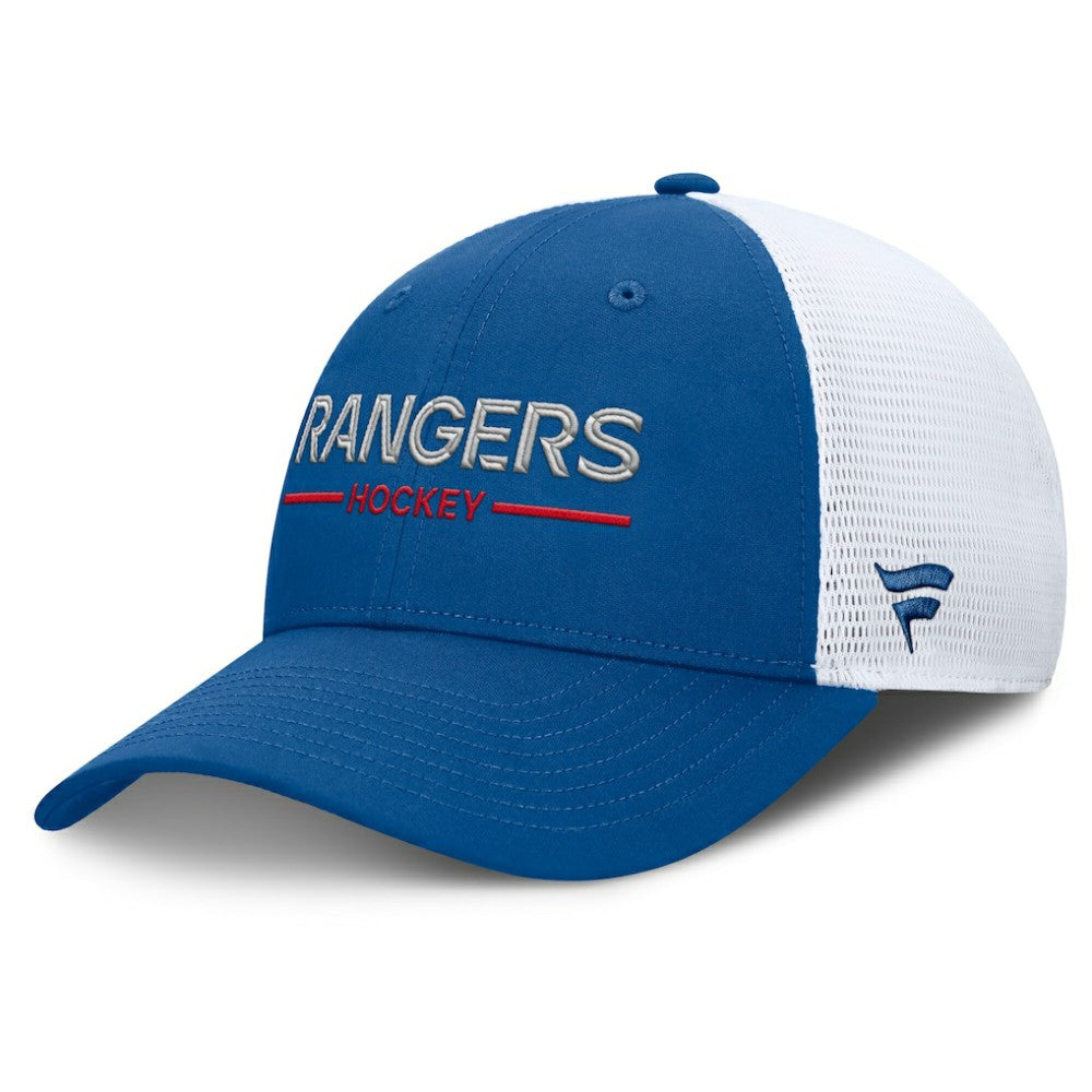 New York Rangers Fanatics Centennial Authentic Pro Structured Trucker Adjustable Hat - Blue/White - NHL 202815618