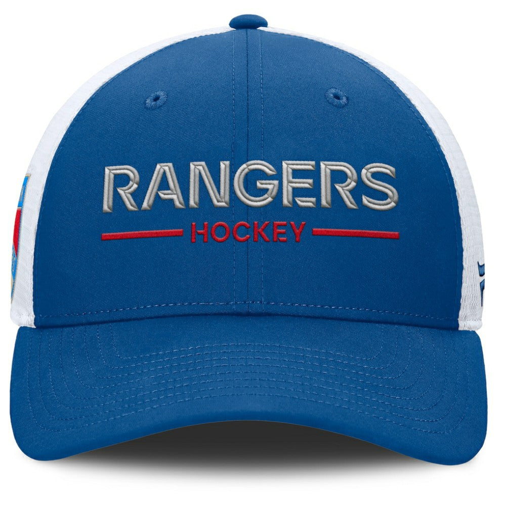New York Rangers Fanatics Centennial Authentic Pro Structured Trucker Adjustable Hat - Blue/White - NHL 202815618