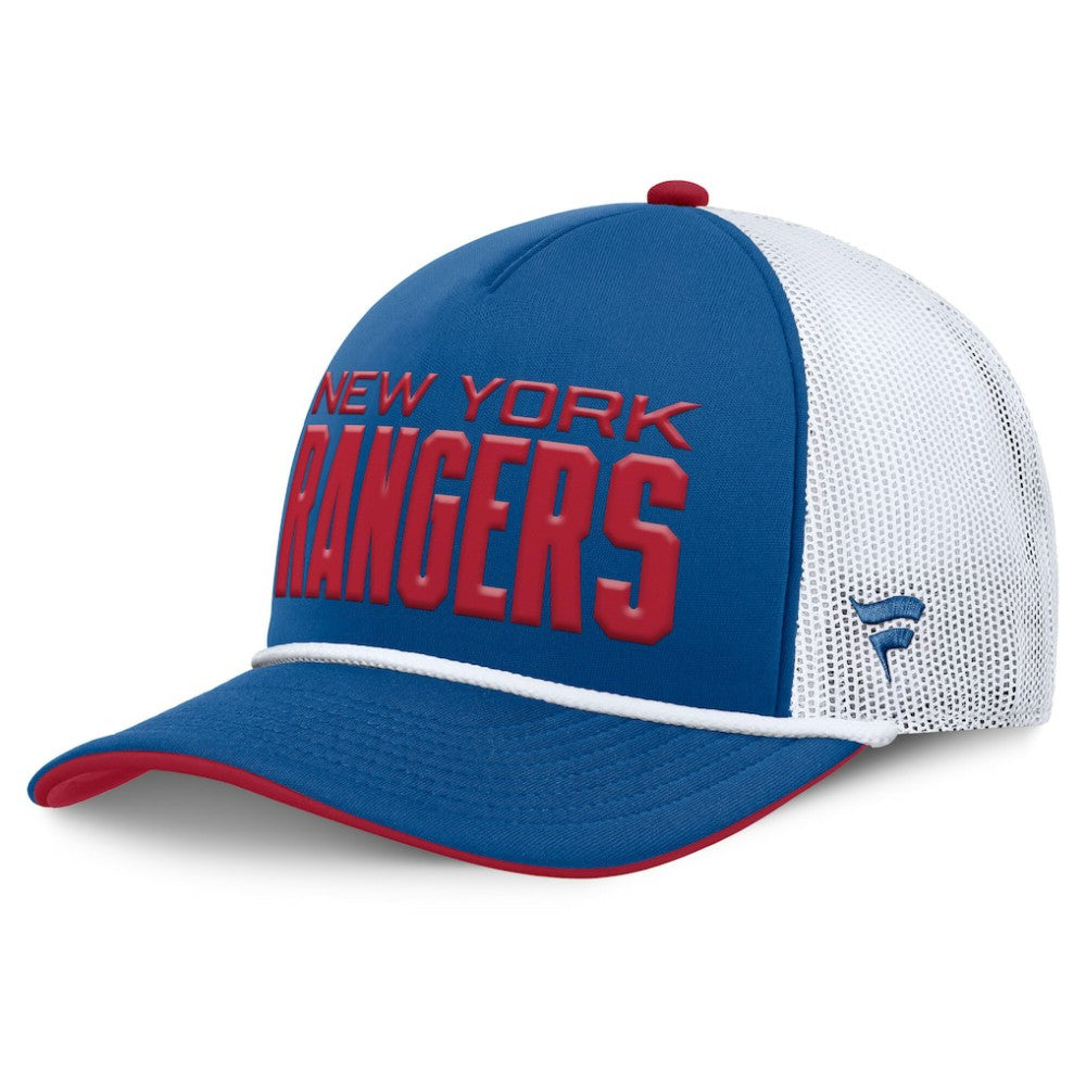 New York Rangers Fanatics Centennial Authentic Pro Foam Front Adjustable Trucker Hat - Blue/White - NHL 202815626