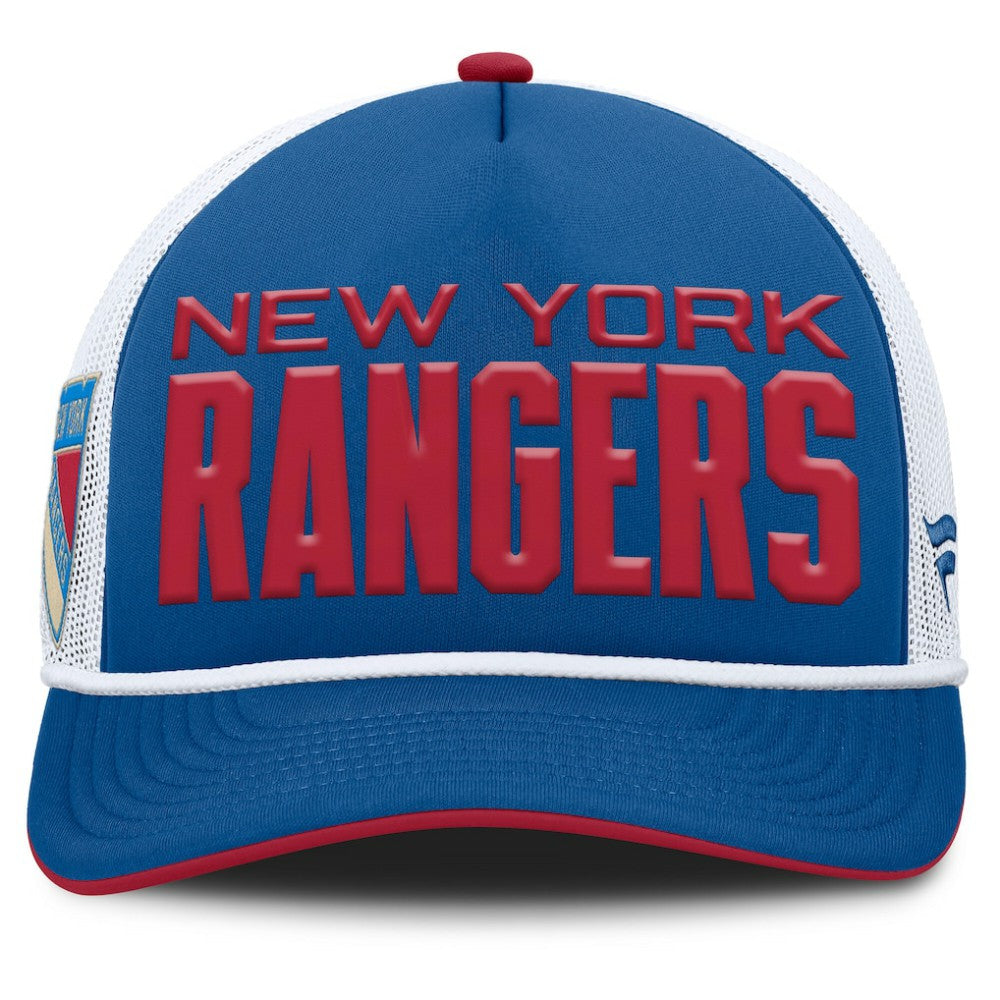 New York Rangers Fanatics Centennial Authentic Pro Foam Front Adjustable Trucker Hat - Blue/White - NHL 202815626