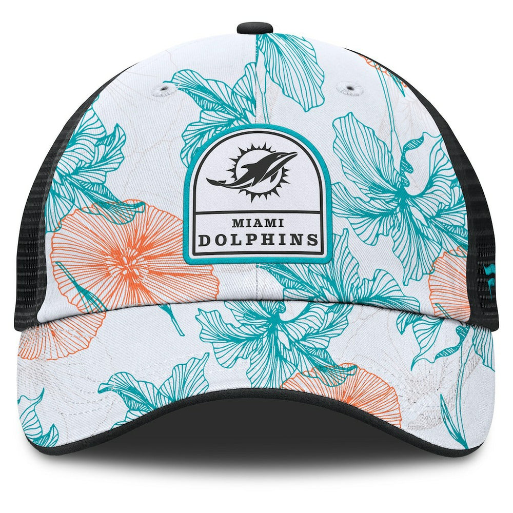 Fanatics Miami Dolphins Tropical Adjustable Trucker Hat White/Black