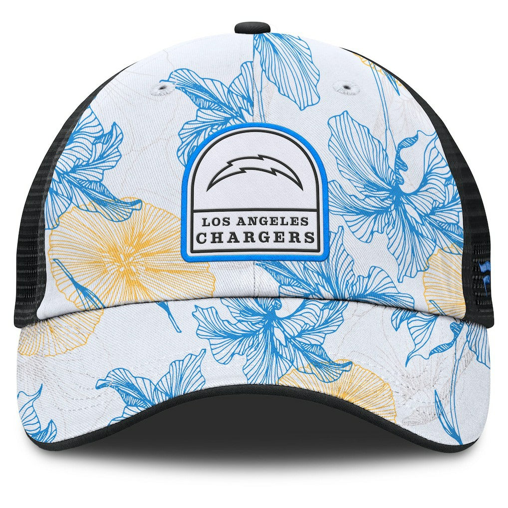 Fanatics Los Angeles Chargers Tropical Adjustable Trucker Hat White/Black